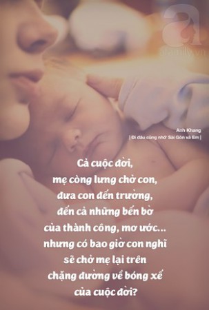 Có bao giờ con nghĩ sẽ chở mẹ lại trên đường về bóng xế